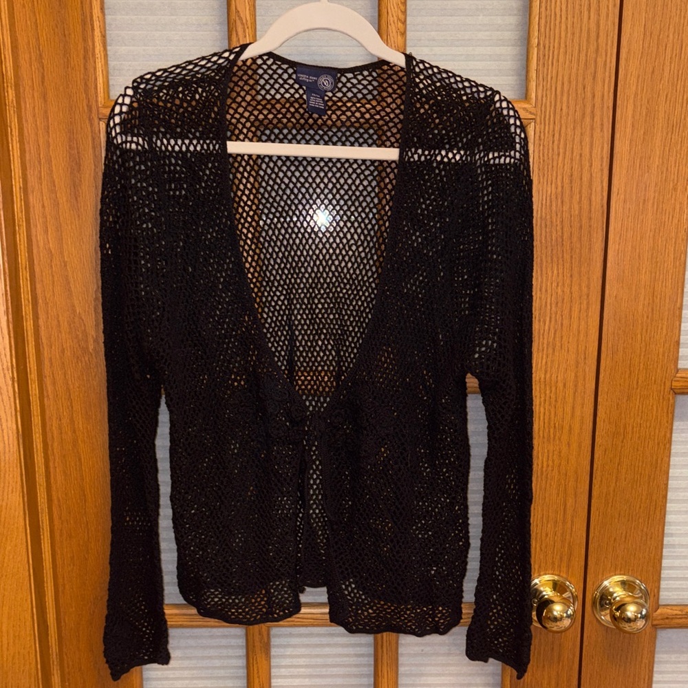 VGUC Venezia Black Open-Knit Cardigan